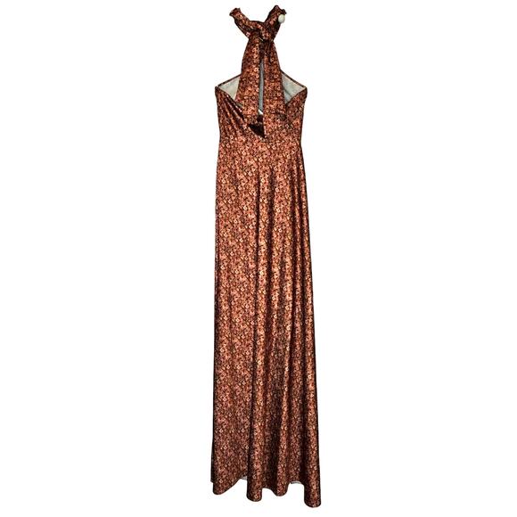 New Anthropologie BHLDN Ronny Kobo Samra Satin Twist-Halter Column Gown  SIZE 4 - Picture 6 of 8